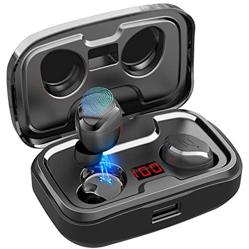 Auriculares Bluetooth AIKELA, inalámbricos, Bluetooth 5.0, auriculares deportivos con micrófono y funda de carga portátil, IPX7 impermeable, para smartphone y PC Auriculares Bluetooth AIKELA, inalámbricos, Bluetooth 5.0, auriculares deportivos con micrófono y funda de carga portátil, IPX7 impermeable, para smartphone y PC