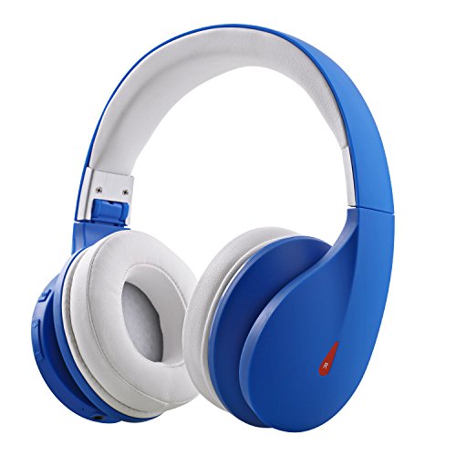 Auriculares con Bluetooth Mixcder Drip, inalámbricos, con micrófono plegable, con control de volumen, controladores de 50 mm, 20 horas de tiempo de reproducción azul