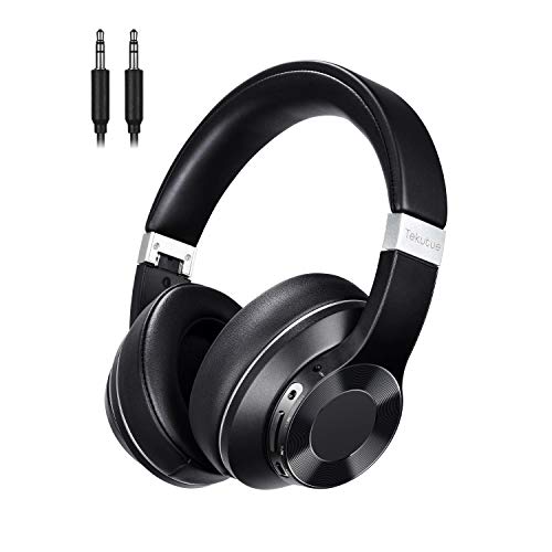 Auriculares con cancelación Activa de Ruido, Tekutue Auriculares inalámbricos con Bluetooth 5.0, Alta fidelidad Estéreo, 30H de Tiempo de Juego, CVC8.0 Micrófono, Plegables, para Androide/iOS/PC