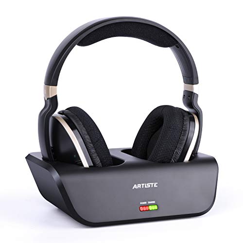 Auriculares inalámbricos de 2,4 GHz con frecuencia de transmisión, auriculares digitales con estación de carga, alcance de 30 metros y 20 horas de capacidad de batería