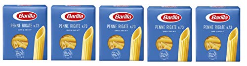 Barilla - Pastas Penne Rigate nº73 500 gr - Pack de 5 (Total 2500 grams)