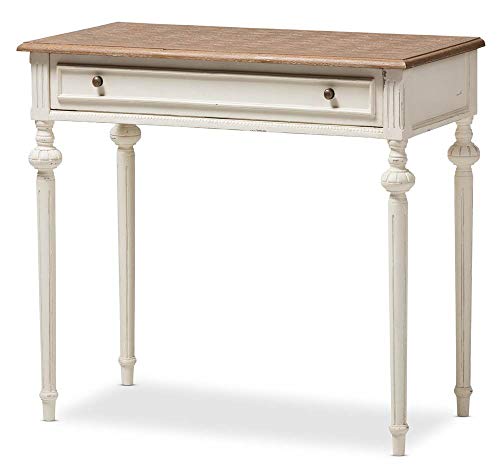 Baxton Studio marquetterie Provincial escritorio en color blanco Baxton Studio marquetterie Provincial escritorio en color blanco