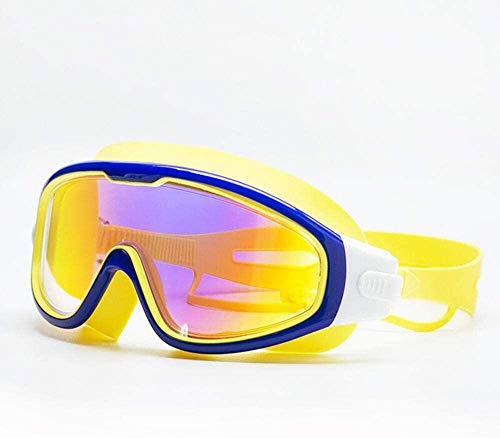 BBGSFDC Gafas de natación con Tapones for los oídos de Silicona diseño Adulto Gafas de natación contra la Niebla Gafas de natación Suave cómodo Gafas de natación (Color : Yellow)