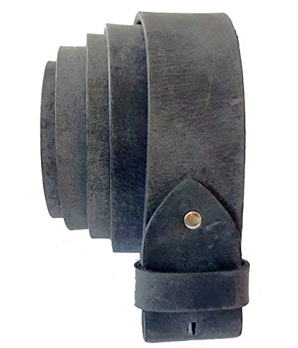 BBM-STYLE Cinturón sin cierre, 100% piel de búfalo, aspecto antiguo, 4 cm de ancho, incluye kit de montaje completo