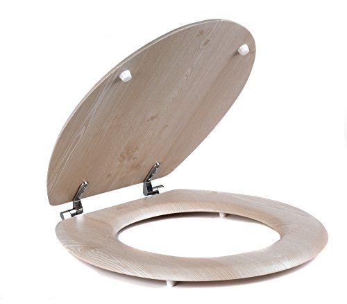 Beldray, Roble Blanco Asiento de Inodoro LA033710WOAK Chapa de PVC, 457 mm, Madera, 18 Pulgadas Beldray, Roble Blanco Asiento de Inodoro LA033710WOAK Chapa de PVC, 457 mm, Madera, 18 Pulgadas