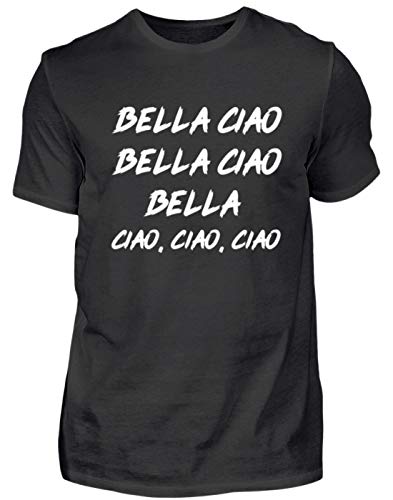 Bella Ciao – Camiseta para hombre con texto de la casa del dinero, diseño sencillo y divertido Negro L