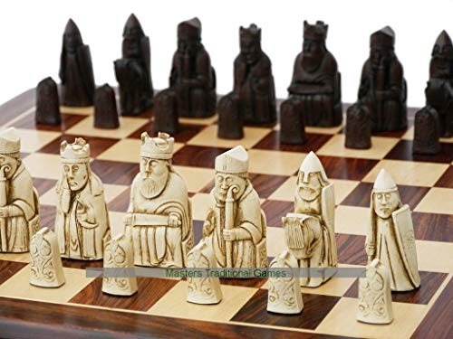 Berkeley Chess Isle of Lewis Chess Set (Cream and Brown, Board Not Included)