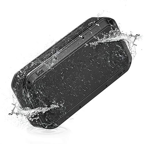 Bluetooth Speakers, Divoom voombox-pro 40W waterproof Bluetooth 4.2 Wireless Speaker with 15-Hour Playtime, TWS, Dual-Driver, Built-in Mic, NFC, Deep Bass, USB charging and speakerphone Color Black