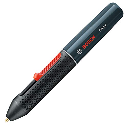 Bosch Gluey Smoky grey - Lápiz de pegar, color gris (cargador micro USB, cargador USB, 20 barras de pegamento mini, en caja de cartón, 1.2 voltios, 2 pilas AA)
