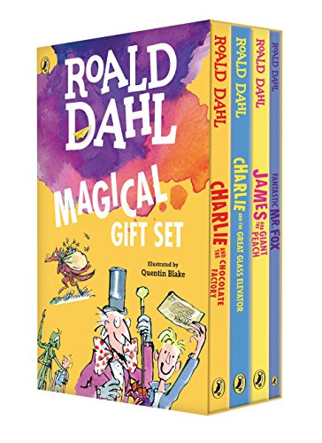 BOXED-ROALD DAHL MAGICAL GI 4V: Charlie and the Chocolate Factory, James and the Giant Peach, Fantastic Mr. Fox, Charlie and the Great Glass Elevator