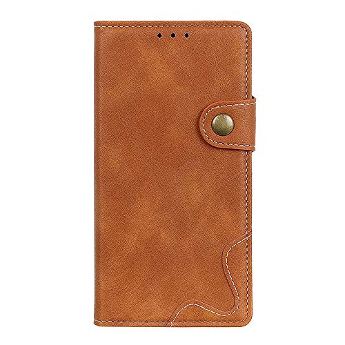 BRAND SET Funda para Samsung Galaxy Note 10 Lite Premium Cartera Estilo Flip de Piel Sintética Funda con Seguro Cierre de Cierre Magnético y Función de Soporte Carcasa para Note 10 Lite-Marrón