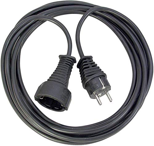 Brennenstuhl cable alargador de corriente de 5 m (alargador eléctrico para interiores) negro