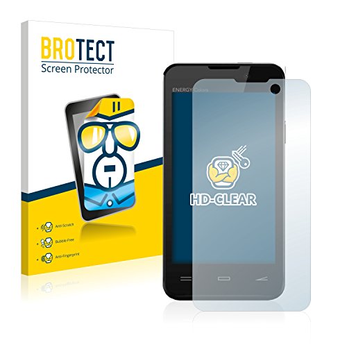 BROTECT Protector Pantalla Compatible con Energy Sistem Energy Phone Colors Protector Transparente (2 Unidades) Anti-Huellas