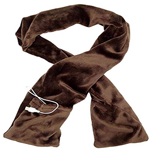 Bufanda de calefacción USB Bufanda calefactora para aliviar el Dolor de Cuello, Color sólido Suave Abrigo de Bufanda de Felpa para Caminar, Esquiar, Acampar Brown Bufanda de calefacción USB Bufanda calefactora para aliviar el Dolor de Cuello, Color sólido Suave Abrigo de Bufanda de Felpa para Caminar, Esquiar, Acampar Brown