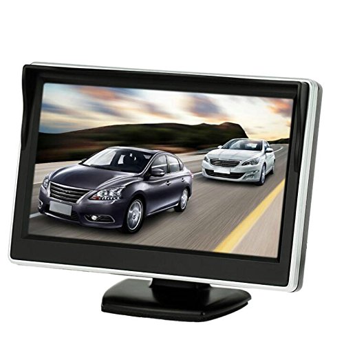 BW Monitor de coche de 5 pulgadas HD 800 x 480 a color TFT LCD Mini monitor de visión trasera de coche de aparcamiento para cámara inversa DVD VCD