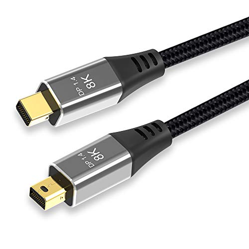 CABLEDECONN Mini DisplayPort 1.4 to Mini DisplayPort 8K(7680x4320)@60Hz 4K@144Hz Mini DP to Mini DP DP 1.4 8K Ultra HD Cable Converter Compatible with MacBook Pro MacBook Air 2m