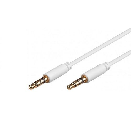 CABLEPELADO Cable de Audio Estereo Jack 3.5 Macho-Macho 4 Pin 1 M Blanco