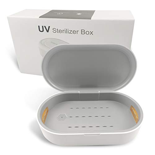 Caja de esterilización UV-C, 253,7 nm, lámpara UV esterilizadora portátil, 2 modos de desinfección para cepillos de dientes, gafas, auriculares, joyas, observaciones, pinceles de maquillaje, reloj