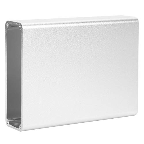 Caja de Proyecto de Aluminio de Caja Electrónica 28x84x110mm Caja de Conexiones Mate de Carcasa de Producto Electrónico de Bricolaje, Plata