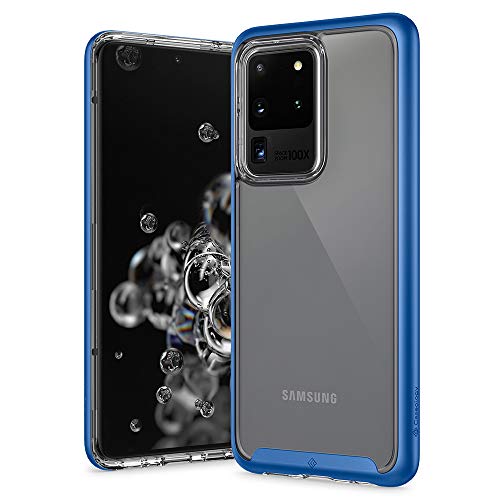 Caseology Skyfall Flex, Funda Samsung Galaxy S20 Ultra Transparente, Bumper Azul, Carcasa Diseñada Samsung Galaxy S20 Ultra (Ocean Blue)
