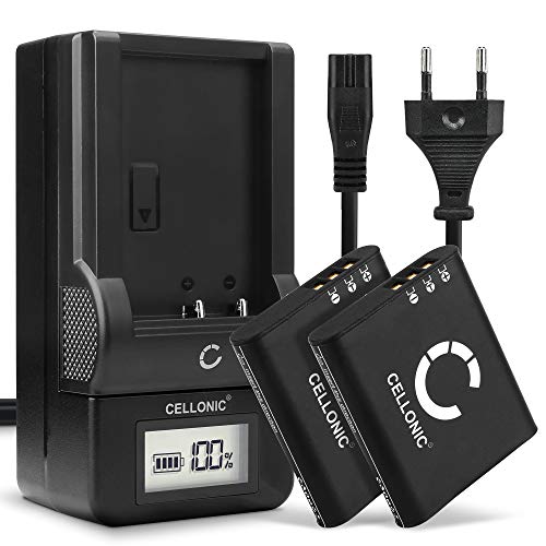 CELLONIC 2X Batería Premium Compatible con Ricoh G900 G900SE GR III WG-6, DB-110 1200mAh + Cargador bateria Repuesto Pila