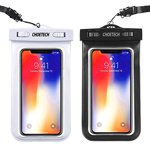 CHOETECH Funda Impermeable Universal,[2 Pack] Bolsa Impermeable Móvil, Funda Sumergible para iPhone 12/12Mini/11 Pro/SE/X/XS MAX/XR/8+,Samsung Galaxy S20/S10/S9,BQ Aquaris,Xiaomi y Móviles hasta 6.5''