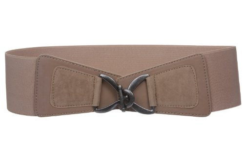 Cinturón elástico para mujer de 3" (75 mm) - Marrón - S/M (28/30" cintura)