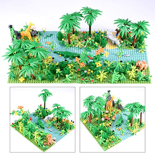 ColiCor Conjunto de Construcción de Paisajes de Selva Tropical, Piezas de Construcción de Bricolaje Compatibles con Lego La casa del árbol