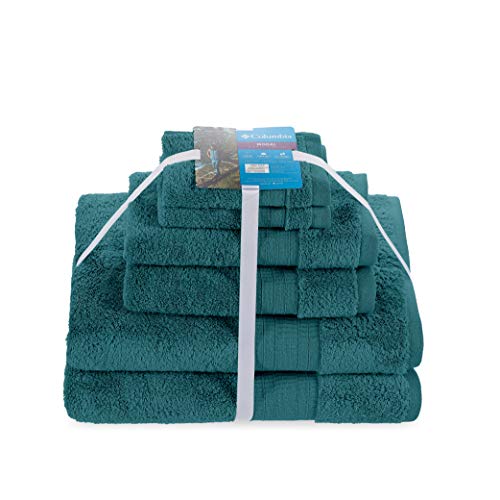 Columbia Modal 6-Piece Towel Set - Premium Eco-Friendly Oeko-Tex Made in Green Cotton Modal Blend - Super Soft and Ultra Absorbent - Low Lint - 2 Bath Towels, 2 Hand Towels & 2 Washcloths - Storm
