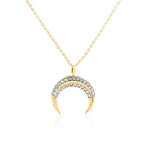 CONJUNTO DE CADENA Y COLGANTE MEDIA LUNA CON CIRCONITAS EN ORO AMARILLO DE 18 Quilates (750/1000) , LARGO 42CM , CIERRE REASA. ANCHO DEL COLGANTE 16MM CONJUNTO DE CADENA Y COLGANTE MEDIA LUNA CON CIRCONITAS EN ORO AMARILLO DE 18 Quilates (750/1000) , LARGO 42CM , CIERRE REASA. ANCHO DEL COLGANTE 16MM