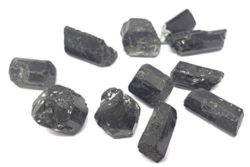 Conjunto de cristales de turmalina para tierra, protección y absorber la negatividad y la contaminación, color negro, aproximadamente 1,5 cm