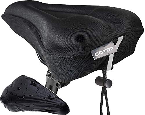 COTOP Cubierta de Asiento de Bicicleta, Funda de Asiento de Gel de sillín de Bicicleta, cojín de Bicicleta de sillín Suave con Tira Reflectante para Bicicleta de montaña/Carretera