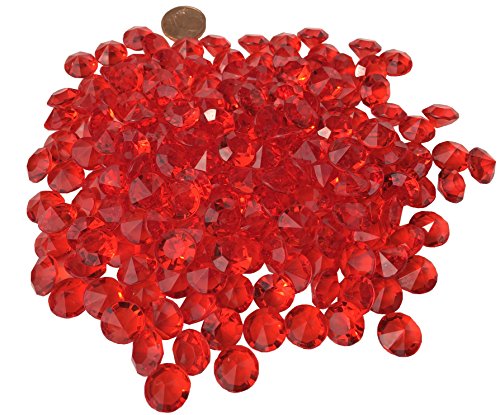 Crystal King - 200 unidades de 11 mm brillantes de color rojo para decorar