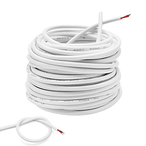 D-Orange 10M Cable Eléctrico Blanco, Redondo de PVC Cable, Cable Eléctrico de 2 Núcleos, Resistente al Desgaste, Anti-Oxidation, para Instalar Electrodomésticos de Baja Potencia
