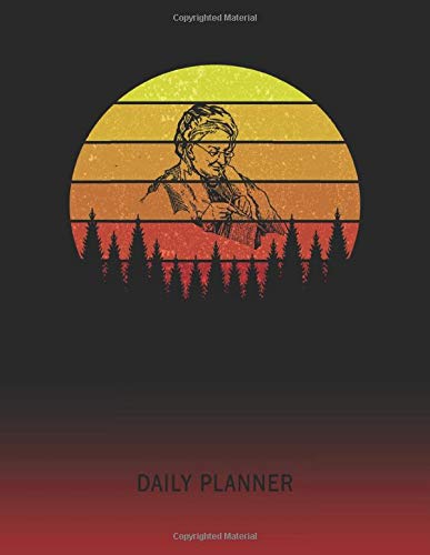 Daily Planner: Knitting | 2021 - 2022 | Plan Each Day for 1 Year | Retro Vintage Sunset Cover | January 21 - December 21 | Planning Organizer Writing ... | Plan Weeks Set Goals & Get Stuff Done