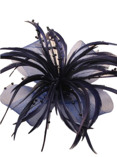 De rayas de la marina de color azul de cinta y mosquetones adornadas en forma de lazo y de relleno de plumas de pico broche con forma de corsé isla japonesa De rayas de la marina de color azul de cinta y mosquetones adornadas en forma de lazo y de relleno de plumas de pico broche con forma de corsé isla japonesa