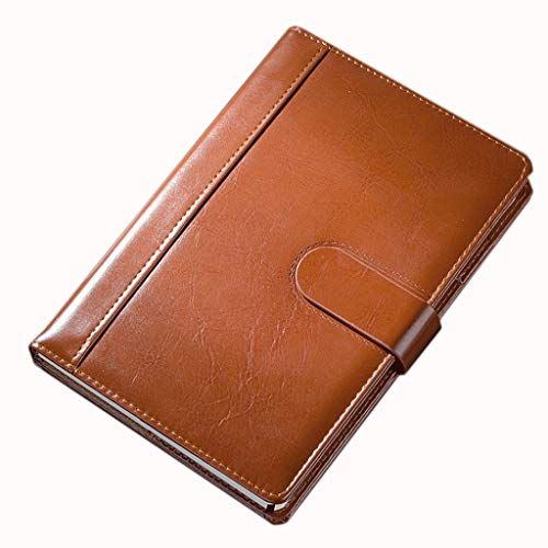Diario de oficina A5 de poliuretano con diseño de hebilla especial, disponible en colores negro y marrón. Tamaño: 205 x 143 mm (color: marrón)