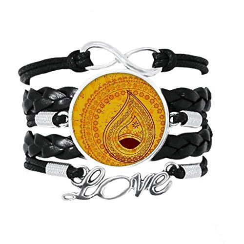 DIYthinker Repetir Tela impresión Arte Colorido Amarillo Pulsera de Amor Adorno de Cuero Torcido Hilo de muñeca DIYthinker Repetir Tela impresión Arte Colorido Amarillo Pulsera de Amor Adorno de Cuero Torcido Hilo de muñeca