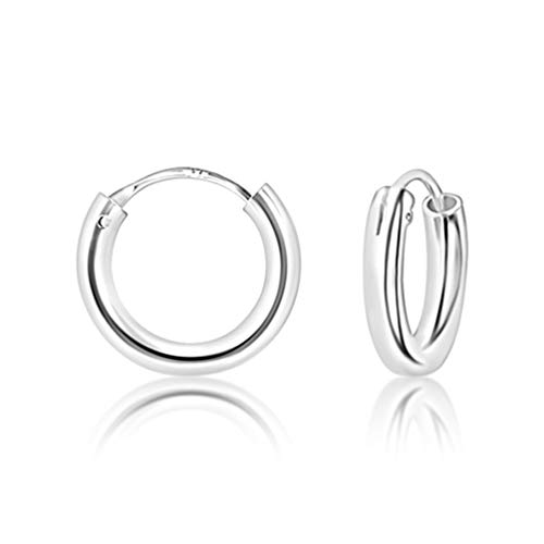 DTP Silver Pendientes de Aro/Creoles - Plata de Ley 925 - Pequeños/Medianos/Grandes - Espesor 2 mm - Diámetro 16 mm DTP Silver Pendientes de Aro/Creoles - Plata de Ley 925 - Pequeños/Medianos/Grandes - Espesor 2 mm - Diámetro 16 mm