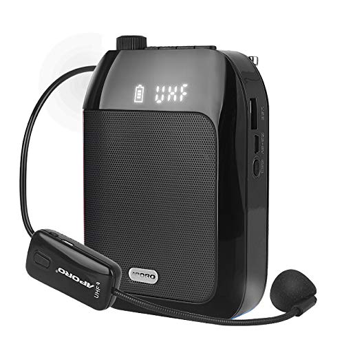 Elikliv Mini Bluetooth Amplificador de Voz, Portátil UHF Altavoz con Micrófono Auriculares Inlámbrico Antena para Enseña, Conferencia y Actividades al Aire Libre(T9)