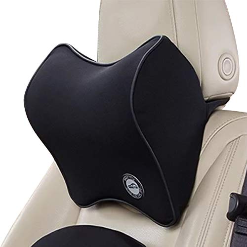 Ergocar 50D de espuma de memoria de rebote lento cojín de asiento para coche para alivio de dolor de espalda-Cojín de respaldo lumbar para coche & juego de almohada de cuello reposacabezas para coche