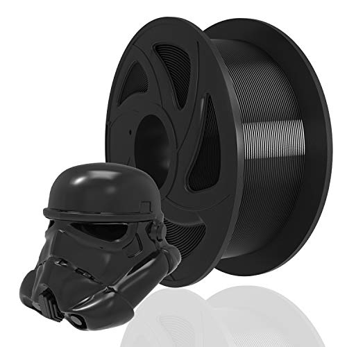 Filamento PLA (negro), 1,75 mm, rollo de 1 kg, para impresora 3D, precisión +/-0,02 mm, XVICO