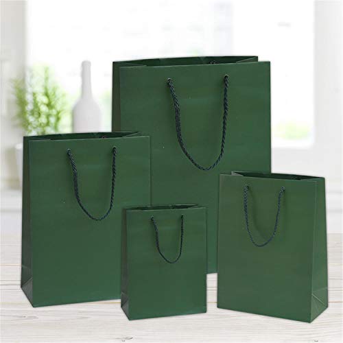FLORIO CARTA 12 bolsas de papel plastificado mate verde Dimensiones: 10 x 6,5 x 12 cm