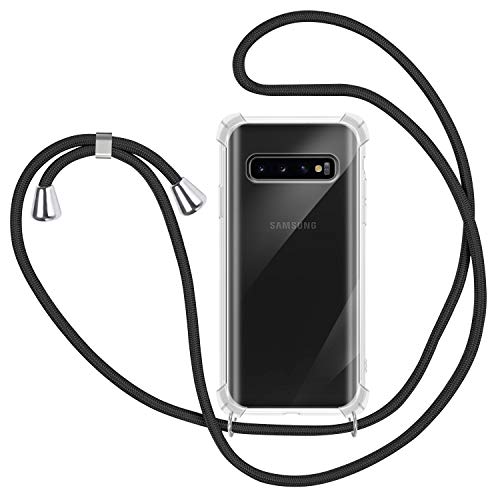 Funda con Cuerda para Samsung Galaxy S10 Plus, Carcasa Transparente TPU Suave Silicona Case con Correa Colgante Ajustable Collar Correa de Cuello Cadena Cordón para Samsung Galaxy S10 Plus - Negro Funda con Cuerda para Samsung Galaxy S10 Plus, Carcasa Transparente TPU Suave Silicona Case con Correa Colgante Ajustable Collar Correa de Cuello Cadena Cordón para Samsung Galaxy S10 Plus - Negro