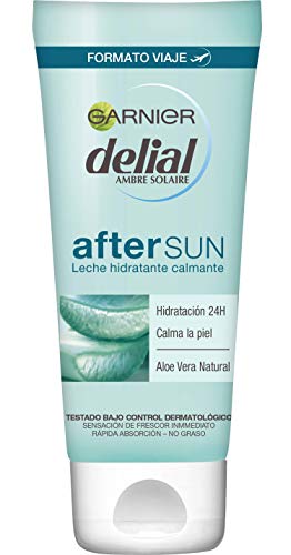 GARNIER DELIAL After Sun Leche Hidratante Calmante con Aloe Vera Natural, Formato Viaje - 100 ml