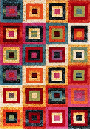 Generico Mollaian - Alfombra moderna multicolor (190 x 133 cm, Gioia A Multicolor)