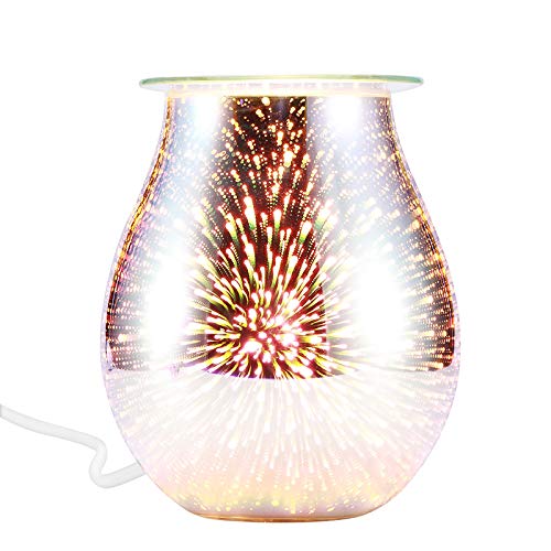 Glass Aroma Electric Wax Melt Oil Burner Multifunctional 3D Lamp Romantic Night Light Wax Warmer Decoration for Home Bedroom