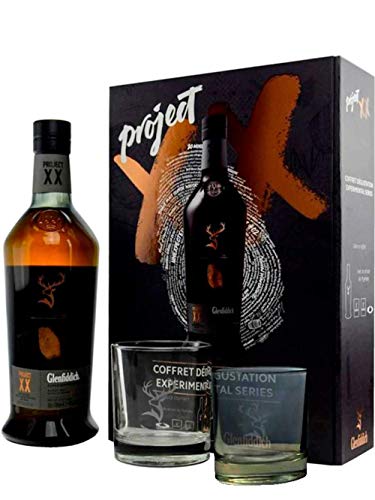 Glenfiddich Experimental Series Project XX Single Malt Scotch Whisky Gift Box with 2 Glasses and Black Salt, 700 ml