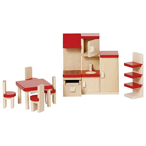 Goki 51718 Accesorio para casa de muñecas Juego de Muebles - Accesorios para Casas de muñecas (Juego de Muebles, Play Dollhouse, Madera,, 3 año(s), 480 g)