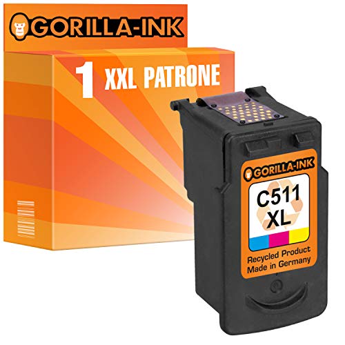 Gorilla-Ink 1 cartucho de tinta para Canon CL-511 XL, 1 cartucho de color, 15 ml de contenido XXL.